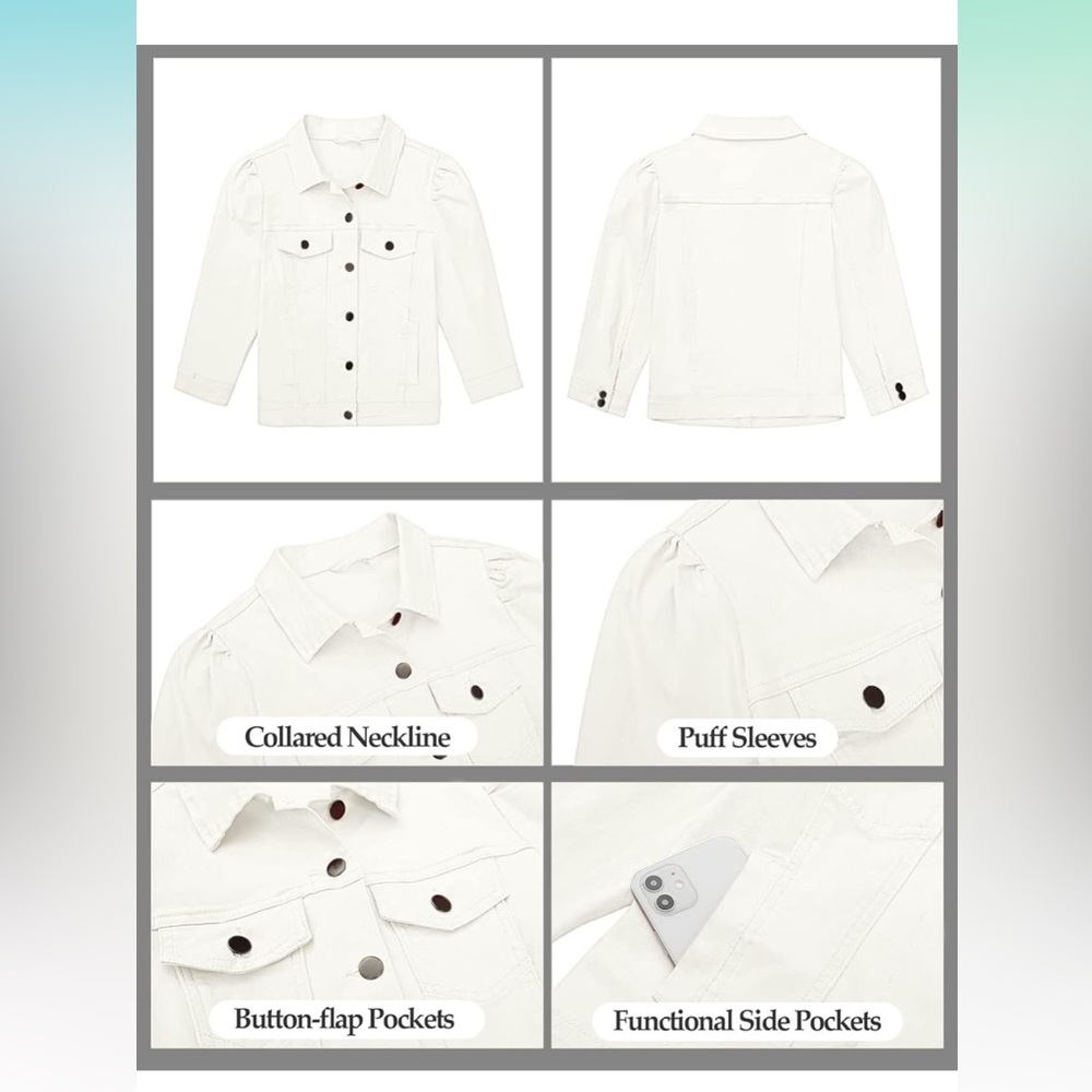 LN Women's White Denim Jacket - Picture 4 of 9